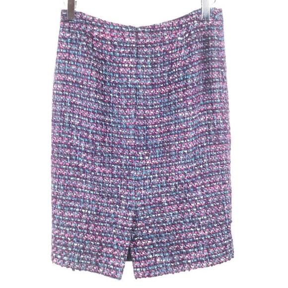 J. Crew No. 2 Pencil Purple‎ Wool Blend Tweed Skirt Size 4 - Picture 6 of 6